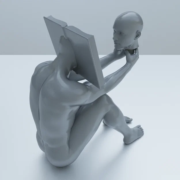 Tượng nghệ thuật 3D trừu tượng Self-Study (Tự học) - Image 2