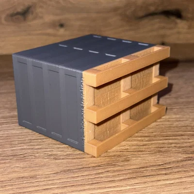 Mô hình Pallet và Thùng chứa hàng cho xe đồ chơi Bruder (In 3D)