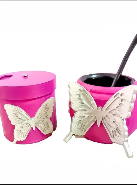 Bộ kit: mate và hũ yerba/đường hình bướm - Image 1