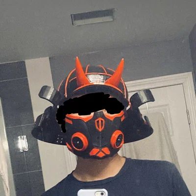 Nón samurai đội được có sừng (Wearable Samurai helmet with horns)