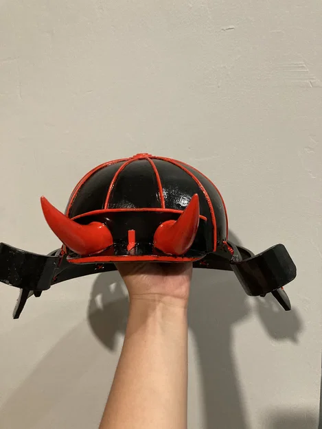 Nón samurai đội được có sừng (Wearable Samurai helmet with horns) - Image 2