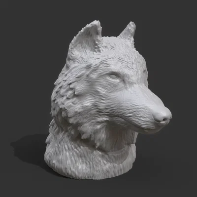 Mô hình tượng đầu Sói (Wolf Head) in 3D trang trí độc đáo