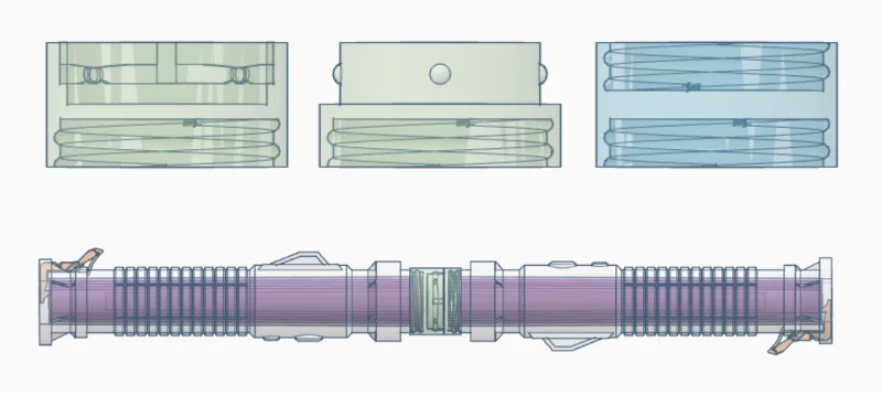 Lightsaber thu gọn gạt khóa (Blade Lock, blade thay được & tùy chọn dual) - Image 4