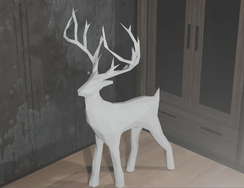 Mô hình trang trí hươu Low Poly in 3D đẹp mắt - Image 2