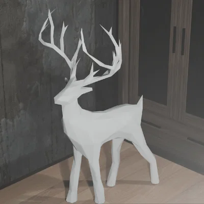 Mô hình trang trí hươu Low Poly in 3D đẹp mắt