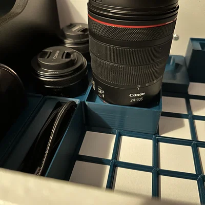 Khay Gridfinity cho lens Canon RF (16mm/50mm/24-105 f/4 L)