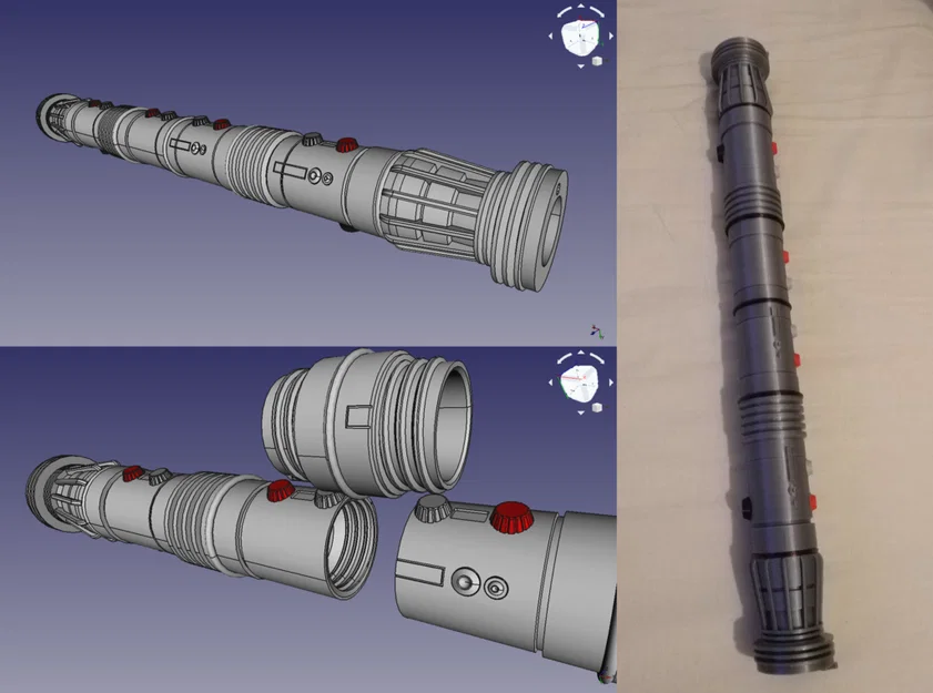 Lightsaber Darth Maul dạng rút gọn 2 đầu (Collapsing Darth Maul two-sided) - Image 1