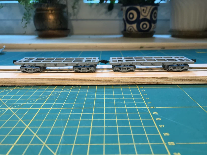 Toa platform/flatbed wagon tỉ lệ H0 với coupler kiểu Mỹ - Image 4