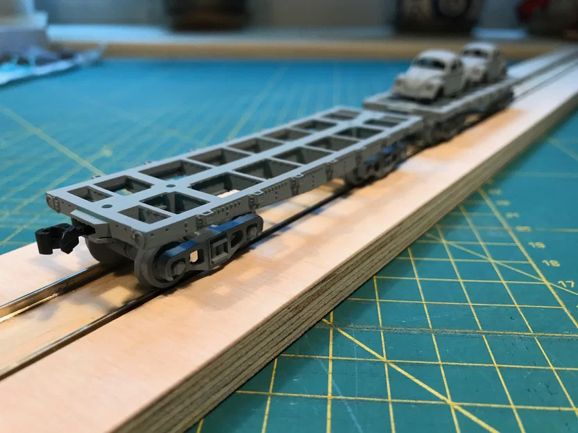 Toa platform/flatbed wagon tỉ lệ H0 với coupler kiểu Mỹ - Image 5