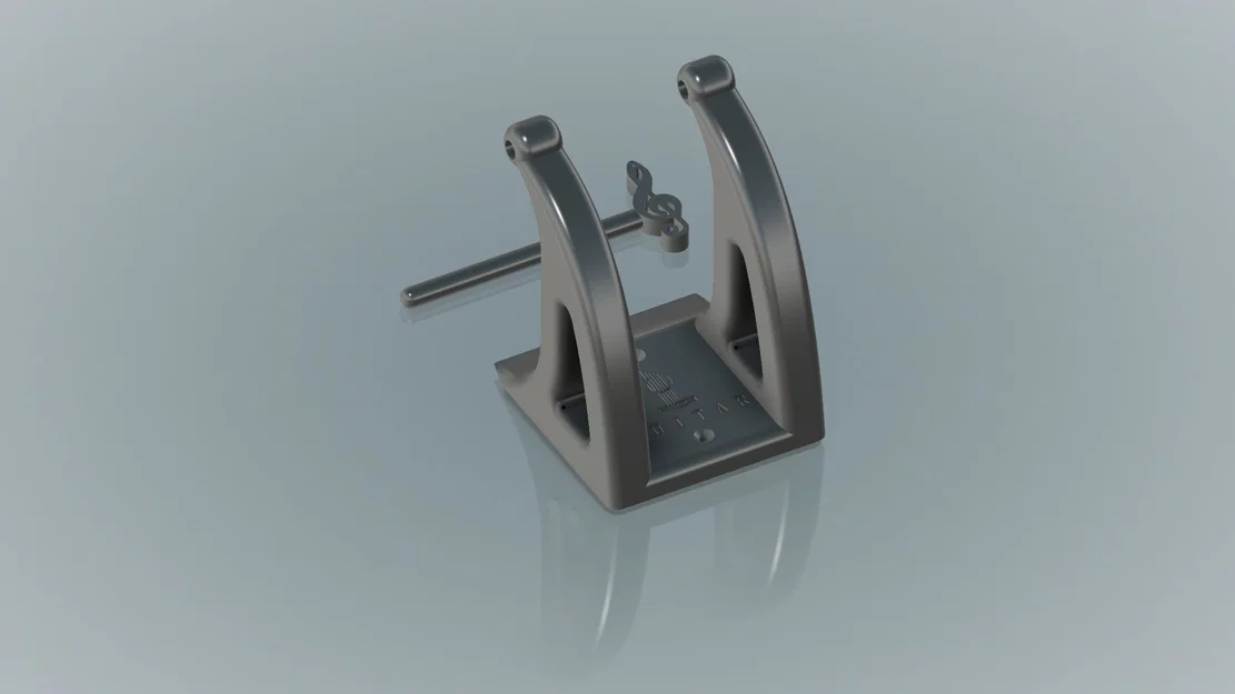 Giá treo đàn Guitar treo tường có chốt khóa an toàn (3D Model) - Image 1