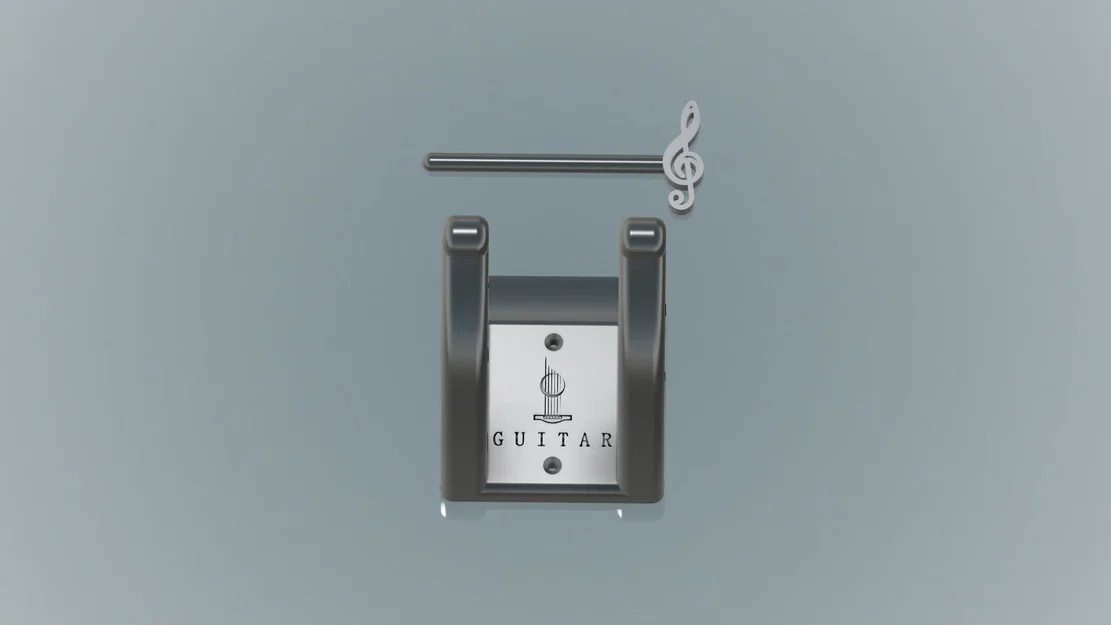 Giá treo đàn Guitar treo tường có chốt khóa an toàn (3D Model) - Image 3