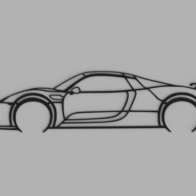 Tranh treo tường silhouette Porsche 918 Spyder