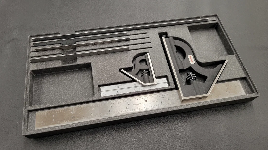 Khay lưu trữ Gridfinity cho thước Starrett 4in và 12in - Image 1