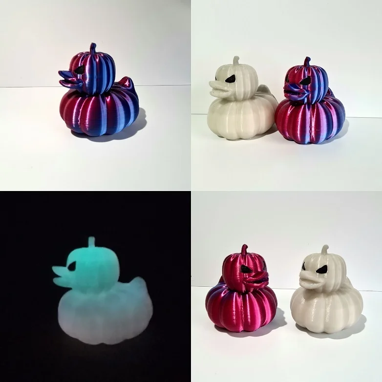 pumpkinduck – Mẫu vịt bí ngô Halloween dễ in 1