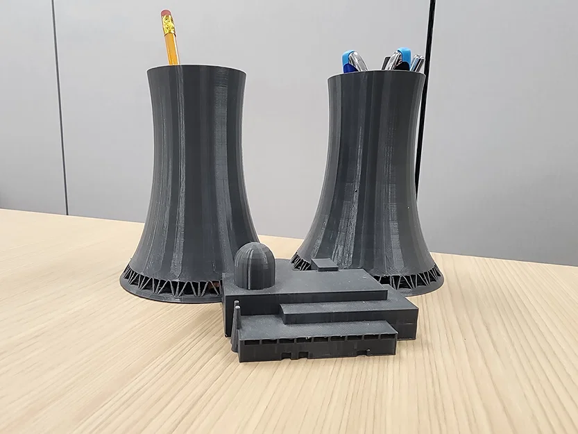 Ống cắm bút mô hình nhà máy điện hạt nhân độc lạ cho bàn làm việc - Image 5