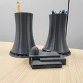 Ống cắm bút mô hình nhà máy điện hạt nhân độc lạ cho bàn làm việc - Thumbnail 5