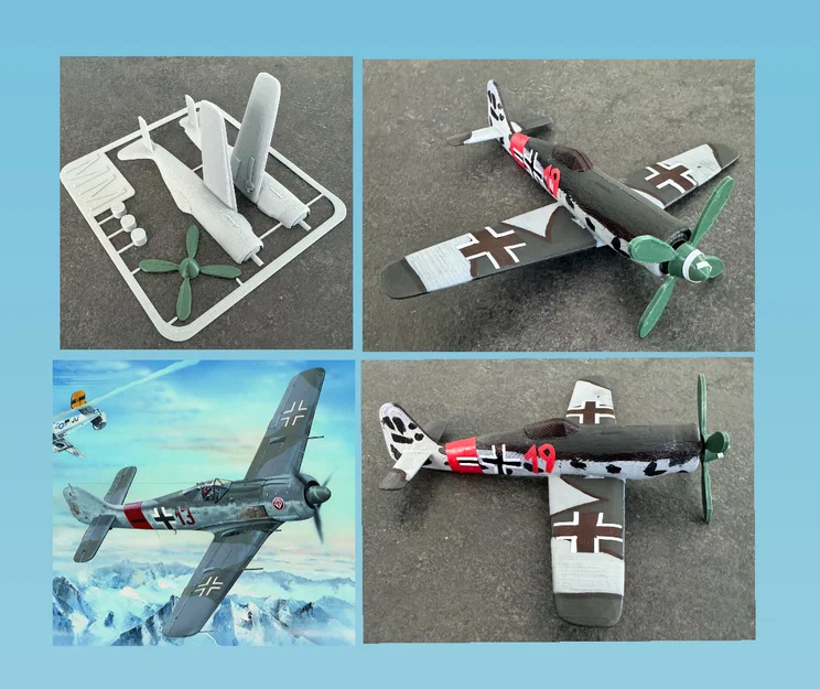 Mô hình lắp ráp máy bay Focke-Wulf Fw 190 dạng Kit Card độc đáo - Image 1