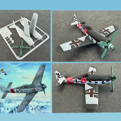 Mô hình lắp ráp máy bay Focke-Wulf Fw 190 dạng Kit Card độc đáo
