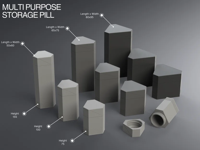 Hộp đựng dạng viên nang đa năng hình học (Geometric Multipurpose Storage Pill) - Image 1