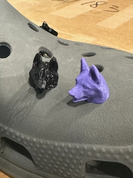 Nút gắn giày 3D hình đầu chó German Shepherd độc đáo cho Croc - Image 3