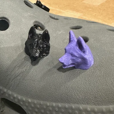 Nút gắn giày 3D hình đầu chó German Shepherd độc đáo cho Croc