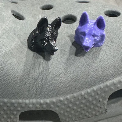 Nút gắn giày 3D hình đầu chó German Shepherd độc đáo cho Croc