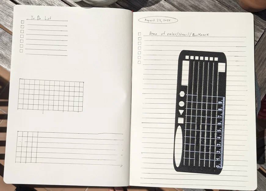 Bookmark Stencil Kẻ Dòng & Ô Ly (Line and Grid Stencil Bookmark) - Image 1