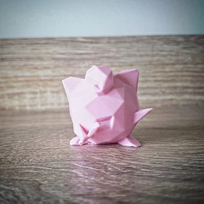 Mô hình Jigglypuff (Pokémon) phong cách Low Poly dễ thương