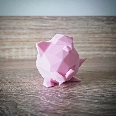 Mô hình Jigglypuff (Pokémon) phong cách Low Poly dễ thương