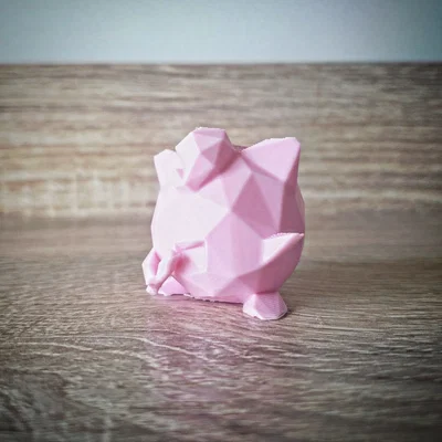 Mô hình Jigglypuff (Pokémon) phong cách Low Poly dễ thương