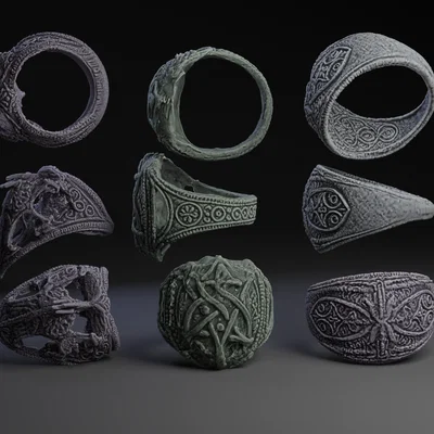 Bộ sưu tập nhẫn Gothic: Trang sức Secret Society độc đáo cho in 3D