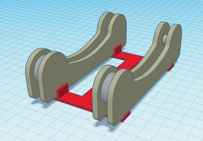 Bộ con lăn đỡ cuộn nhựa in 3D (dùng vòng bi 608zz) cực mượt - Image 1