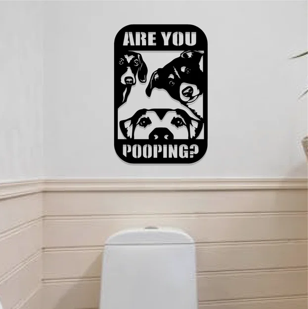 Bạn đang đi vệ sinh hả? Bảng hiệu phòng tắm Doggo - Image 2