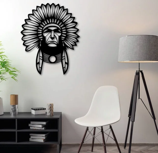 Mô hình trang trí treo tường hình thủ lĩnh da đỏ (Indian Wall Decor) - Image 1