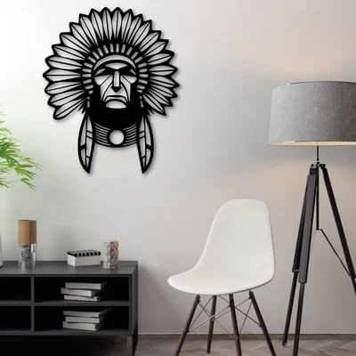 Mô hình trang trí treo tường hình thủ lĩnh da đỏ (Indian Wall Decor)
