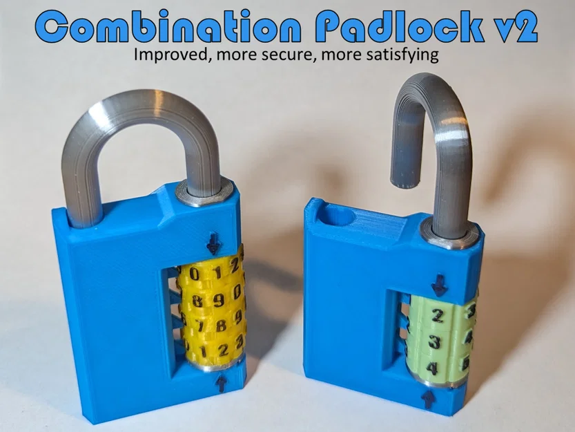 Combination Padlock v2 (Ổ khóa số) - Bản in 3D hoạt động - Image 1