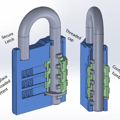 Combination Padlock v2 (Ổ khóa số) - Bản in 3D hoạt động