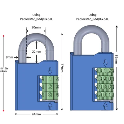 Combination Padlock v2 (Ổ khóa số) - Bản in 3D hoạt động