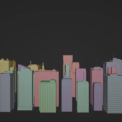 Bộ 20 mô hình tòa nhà Low Poly cho sa bàn kiến trúc và phối cảnh