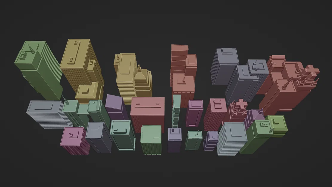 Bộ 20 mô hình tòa nhà Low Poly cho sa bàn kiến trúc và phối cảnh - Image 2