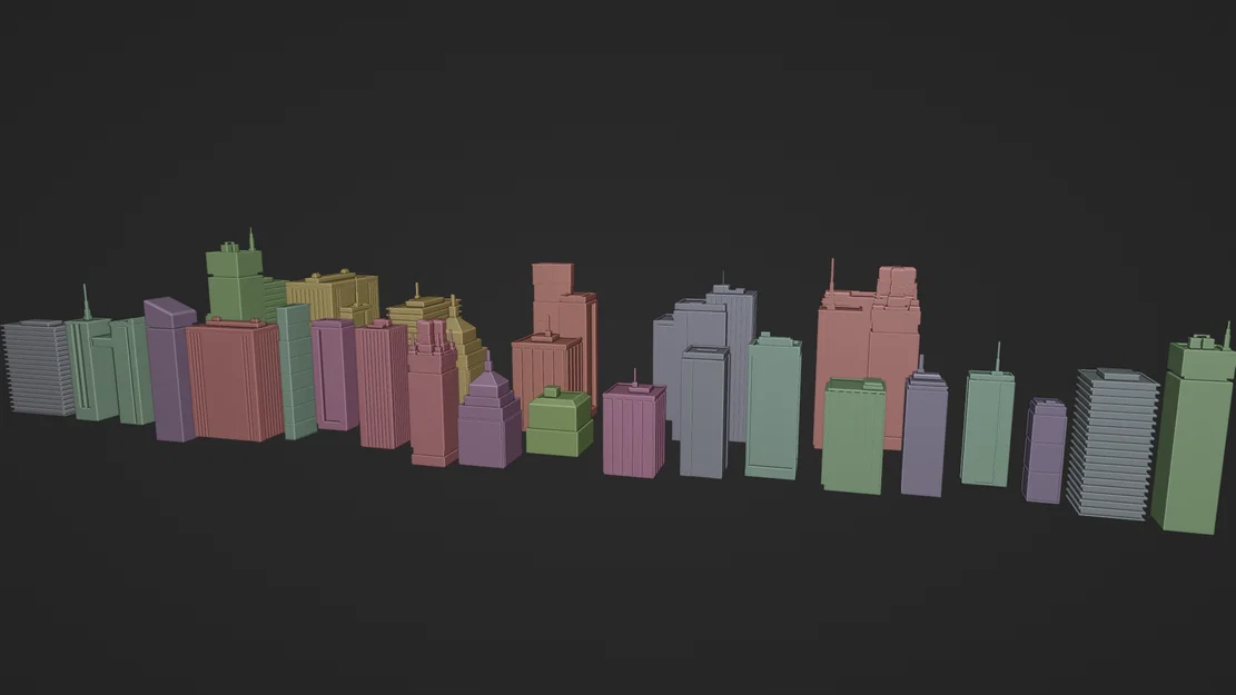 Bộ 20 mô hình tòa nhà Low Poly cho sa bàn kiến trúc và phối cảnh - Image 3