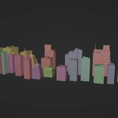 Bộ 20 mô hình tòa nhà Low Poly cho sa bàn kiến trúc và phối cảnh
