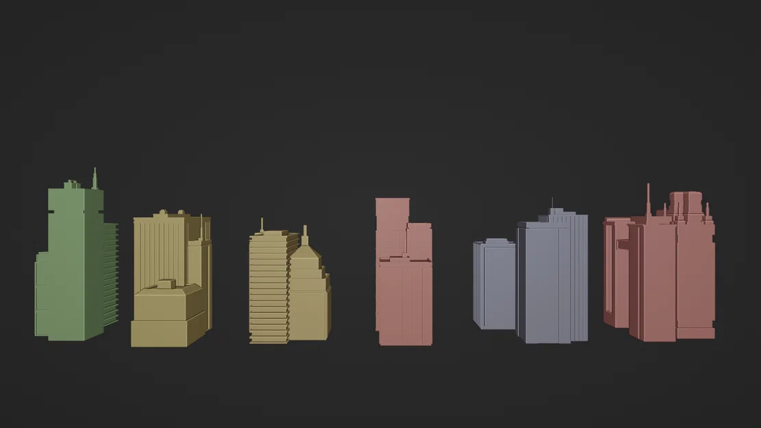 Bộ 20 mô hình tòa nhà Low Poly cho sa bàn kiến trúc và phối cảnh - Image 4