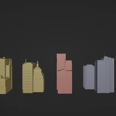 Bộ 20 mô hình tòa nhà Low Poly cho sa bàn kiến trúc và phối cảnh