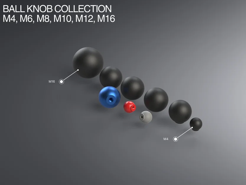 Bộ Ball Knob có lỗ ren M4–M16 - Image 1