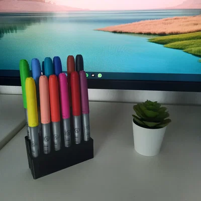 Khay cắm bút để bàn 12 ngăn - Thiết kế 3D đơn giản, gọn gàng