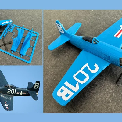 Mô hình lắp ráp máy bay F8F Bearcat (Kit Card) in 3D ấn tượng