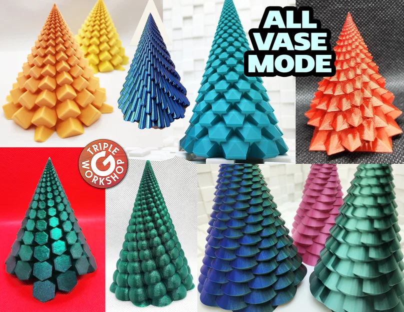 Bộ sưu tập cây thông Noel 3D Vase Mode trang trí độc đáo - Image 1