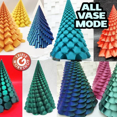 Bộ sưu tập cây thông Noel 3D Vase Mode trang trí độc đáo
