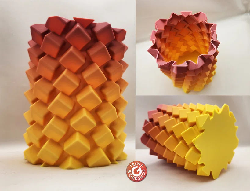◇ Bình hoa xoắn ốc Sugar Cube ◇ - Image 1
